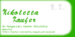 nikoletta kaufer business card